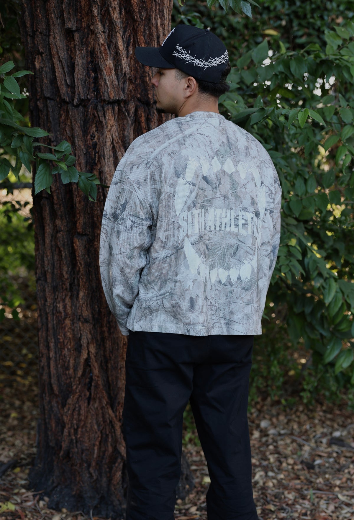 'AFTER DARK' WAFFLE CAMO LONG SLEEVE