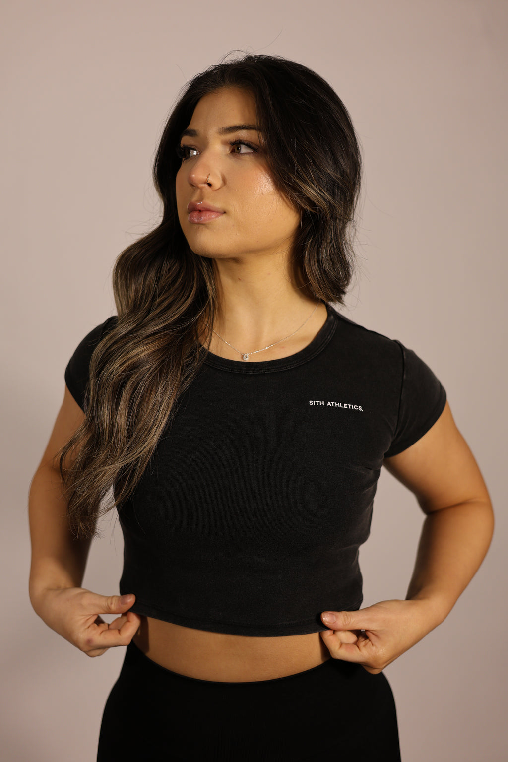 SITH ATHLETICS WOMEN'S SNOW WASHED CROP TOP