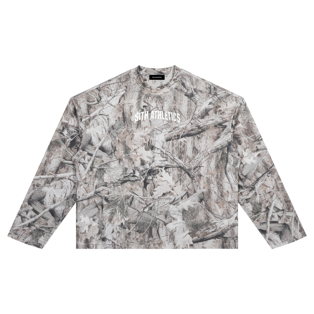 'AFTER DARK' WAFFLE CAMO LONG SLEEVE